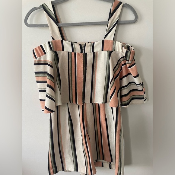 Topshop Stripped Peach Romper - Picture 3 of 4